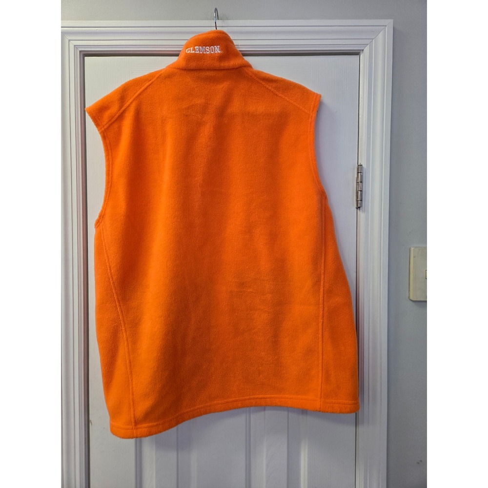 Columbia Clemson Tigers Fleece Vest Mens Large Orange Full Zip NCAA Collegiate - Picture 3 of 9